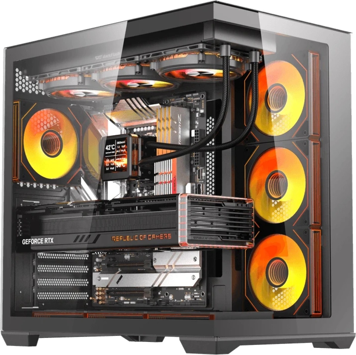 darkFlash C280 black + 7 fan (C280-7F-BLACK)