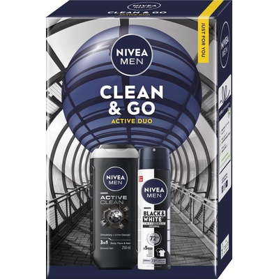 Nivea Men Подаръчен комплект Clean & Go, 2 части