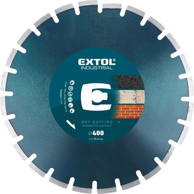 Kotouč diamantový řezný segmentový na ASFALT, suché řezání, ⌀400x25,4x3,5mm EXTOL INDUSTRIAL