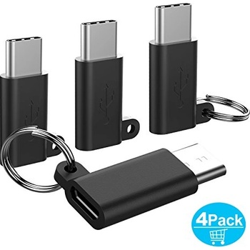 TechRise 4ри броя адаптери от microUSB женско към USB-C мъжко за мобилни устройства с USB-C порт - TechRise UA50320 USB-C to MicroUSB Adapter (черен) (UA50320)