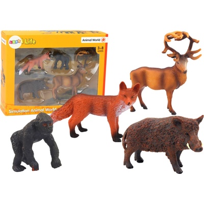 mamido Súprava figúrok Lesné zvieratá Jeleň Diviak Liška Gorila