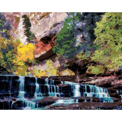 zuty Malování Podle Čísel Malé Vodopády V Lese Ii Dennis Frates 40 x 50 Cm Plátno Rám