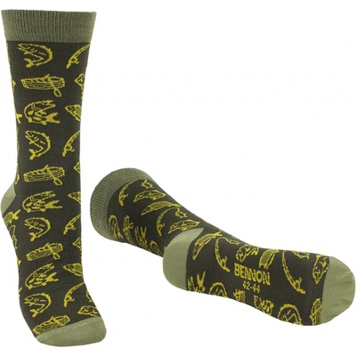 Bennon Bennonky Fish Socks olivové-žlté