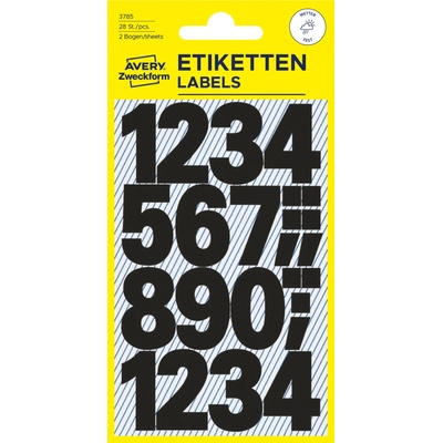 Avery Zweckform 3785 Samolepicí číslice, fólie, 25 mm, 28 ks, černé – Sleviste.cz
