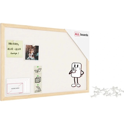 Allboards TFWHITE64W Textilní tabule 60 × 40 cm