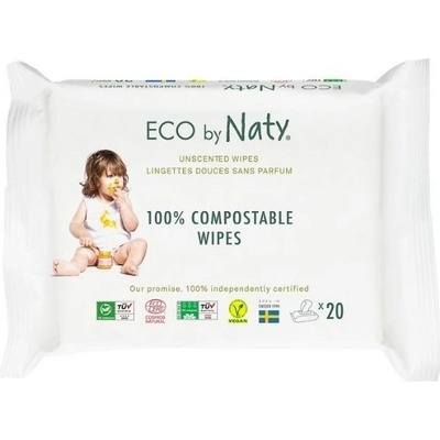 Eco by Naty vlhčené ubrousky Naty bez vůně 56 ks