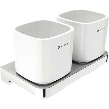 Nimco Maya Pohárik na kefy a pastu s držiakom, matné sklo/chróm MA 29058C-26