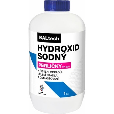 BALtech hydroxid sodný (louh) k čištění odpadů a potrubí perličky 1 kg