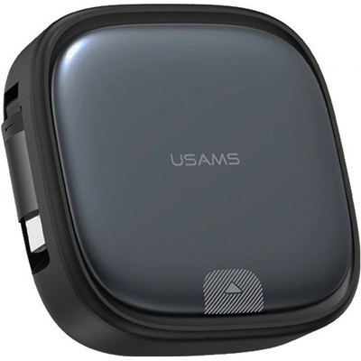 USAMS US-SJ650 sada s výsuvnými káblami USB-C, redukciami a ihlou - čierna