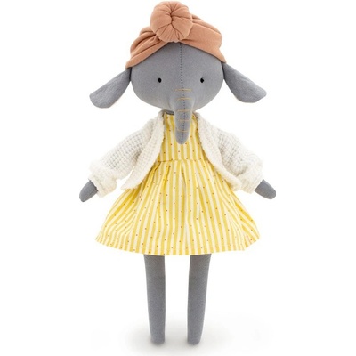 Slonička Alička v bílo-žlutých šatičkách od firmy ORANGE TOYS Alice the Elephant 29 cm
