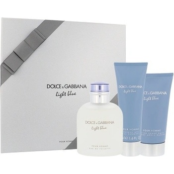 Dolce & Gabbana Light Blue Pour Homme EDT 125 ml + balzám po holení 75 ml + sprchový gel 50 ml dárková sada