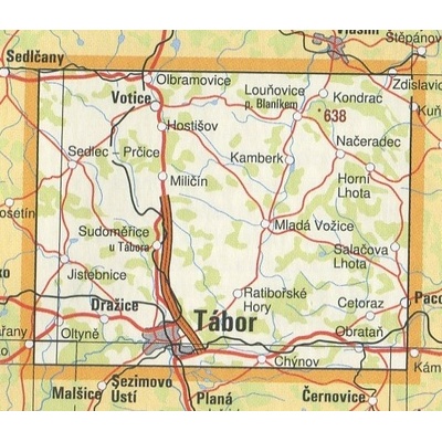 KČT 41 Česká sibiř a Táborsko sever - nástěnná turistická mapa 90 x 60 cm Varianta: mapa v dřevěném rámu, Provedení: Ticiago černý