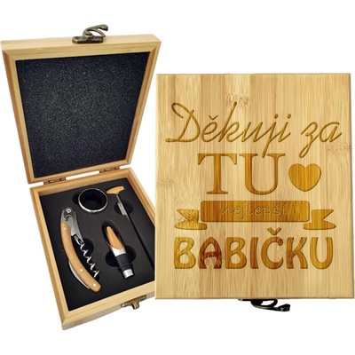 Sablio Dárková sada na víno Děkuji za tu nejlepší babičku: 147×168×49 mm