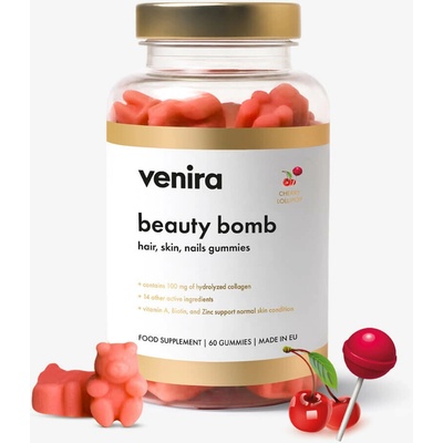 Venira Beauty Bomb nové gumové medvedíky na vlasy nechty a pokožku lesné plody 60 cukríkov