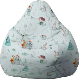 Pufrelax Пуф круша, 220л. , Nirvana Hobbit, Winter Wonderland, Водоустойчив, Перящ се калъф, Пълнеж от Полистиролни перли, принт (PUF-G-NH-TEXP-WON)