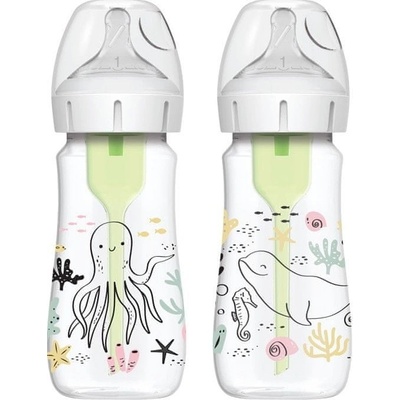 Dr.Brown´s lahev antikolik Options+ široké hrdlo Oceán 2ks plast WB92028 270ml