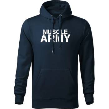 DRAGOWA мъжки суитшърт с качулка Muscle Army, тъмносин, 320г/м2 (5764)