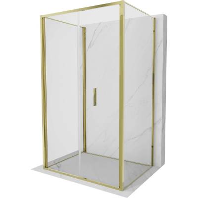 Mexen Exo-3S 3-стенна сгъваема душ кабина 80 x 90 см, прозрачна, златна (816-080-090-50-00-3S)