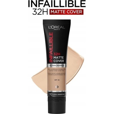 L'Oréal Paris Infallible 24H Matte Cover dlouhotrvající a zmatňující make-up 110 Rose Vanilla 30 ml