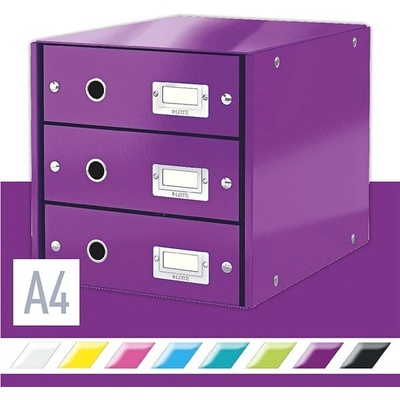 Leitz Click&Store box 3 zásuvky purpurový