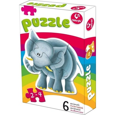 KUKURYKU Zvířátka ze ZOO 6v1 2-4 dílků