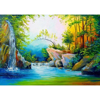 Image 1 of Enjoy - Puzzle In the Woods near the Waterfall - 1 000 piese