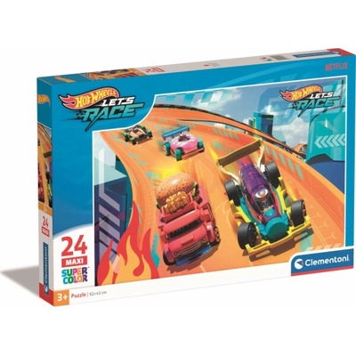 Clementoni Delione Hot Wheels 62 cm x 42 cm 24 dílků