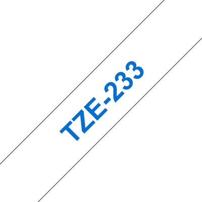 Brother TZe-233, bílá / modrá, laminovaná, šířka 12mm, délka 8m TZE233