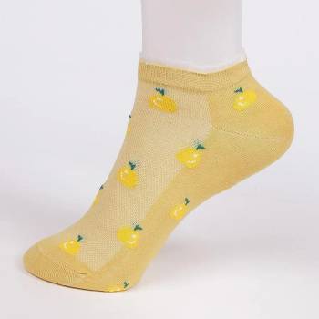 Image 1 of Дамски чорапи в жълто с дантела и круши