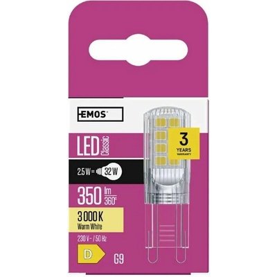 Emos LED žárovka Classic JC G9 2,5 W 32 W 350 lm teplá bílá – Zboží Mobilmania