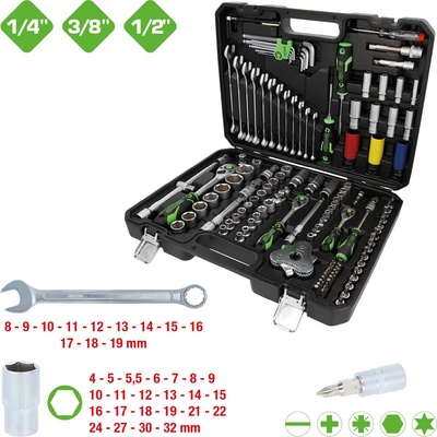 KS tools COMPETITION 1/4"+3/8"+1/2" súprava nástrčkových kľúčov, 132-dielna, špeciálne pre vozidlá 512.0132