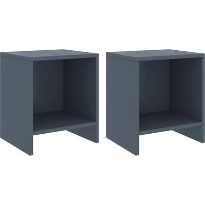 vidaXL Нощни шкафчета, 2 бр, светлосиви, 35x30x40 см, бор масив (322243)