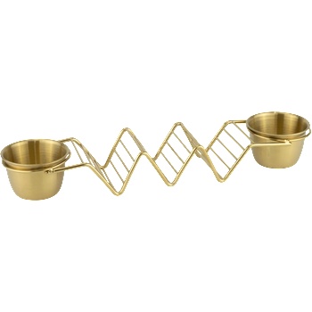 Horecano HORECANO-STREET FOOD-Стойка за тако с купички за сос 29x6.3xh4cm ЗЛАТНА (HC-981956) (01981956)