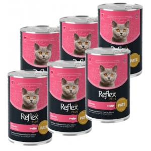 Lider Pet Food Reflex Plus Пастет за подрастващи котки със Сьомга - 395 гр, 6 бр комплект - Турция