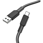 hoco. X69 USB кабел за данни - Type-C, 100 см, ЧЕРЕН/БЯЛ (X69_USB_TYPEC_BW)
