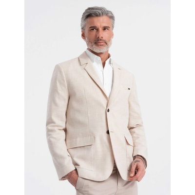 Noblesné krémové regular sako V1 BLZB-0128