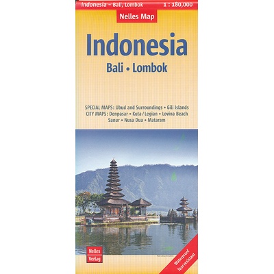 mapa Bali Lombok 1:180 t.+ Gili Ubud,Sanur