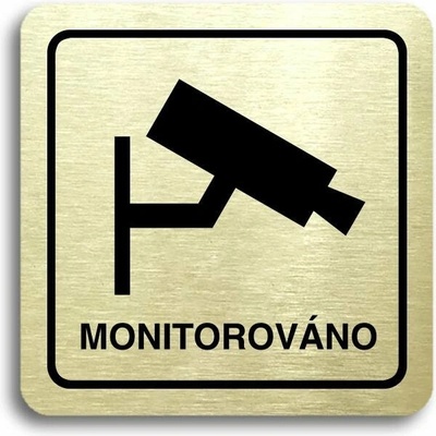 Accept Piktogram "monitorováno" (80 × 80 mm) (zlatá tabulka - černý tisk)
