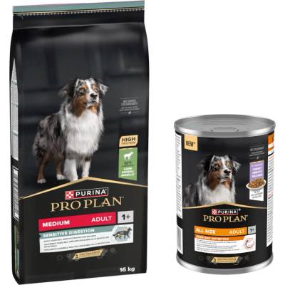 Purina Pro Plan Adult Medium Sensitive Digestion jehněčí & rýže 16 kg