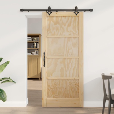 vidaXL Преплъзваща се врата ORKDAL 86 x 198, 5 см Натурално (3445546)