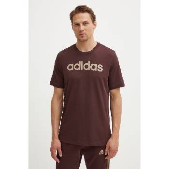 Adidas Памучна тениска adidas Essentials в кафяво с принт IZ4768 (IZ4768)