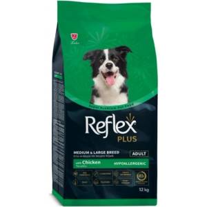 LIDER Reflex Plus Adult Dog Medium & Large Breeds Chicken - Пълноценна храна за пораснали кучета с пиле за средни и големи породи 12 кг, Турция