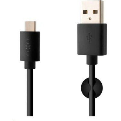 FIXED dátový a nabíjací kábel, USB-A -> USB-C, 20 W, dĺžka 1 m, čierna
