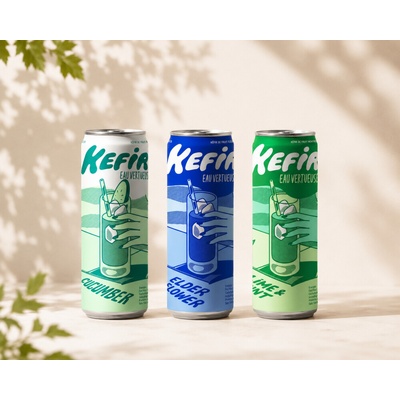 Kefir Eau Vertueuse Svěží trio bio vodních kefírů 3 × 250 ml