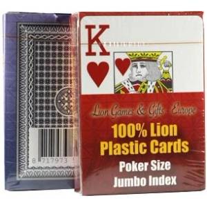 LION Карти за игра Lion, plastic 100% Jumbo Index