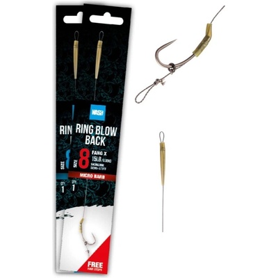 Nash Náväzec Ring Blow Back Rig Barbless veľkosť Háčika 8