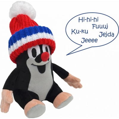 Moravská ústředna Krteček mluvící 20cm kulich trikolora na baterie Zvuk