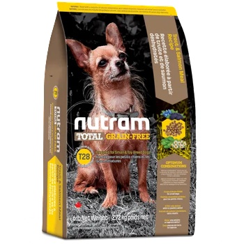 Nutram T28 Nutram Total Grain-Free® Salmon & Trout Natural Dog Food, Натурална кучешка рецепта БЕЗ зърно със Сьомга и Пъстърва, за малките и дребни породи, за всички стадии на живота 2.72 кг