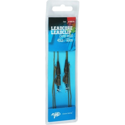 Giants Fishing montáž s olovenou šnúrkou leadcore 45 lb leadclip 2 ks 60 cm camo weed
