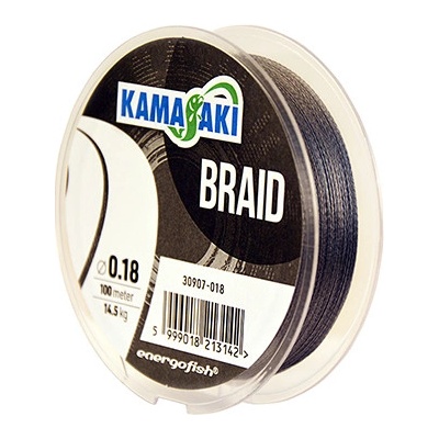 KAMASAKI BRAID GREY PLETENÁ ŠNÚRA 100 m 0,35 mm 37,5 kg Tmavosivá